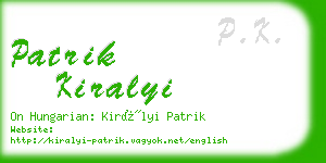 patrik kiralyi business card